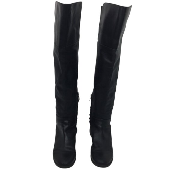 Sam Edelman Pam Over-The-Knee Black Leather Textile Boots Womens 8M - Picture 2 of 16
